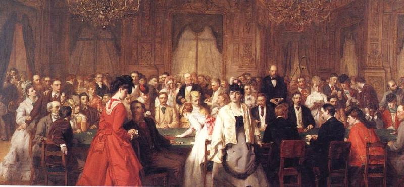 William Powell  Frith The Salon d'Or Homburg Germany oil painting art